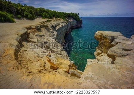 Grand Portal Point, Pictured Rocks National Lakeshore, Michigan - Scenic Great Lakes Shoreline Landscape - Pure Michigan Lake Superior Shoreline With Cliffs