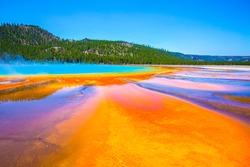 Grand Prismatic Spring. Hot Springs. Yellowstone National Park. Wyoming. USA.