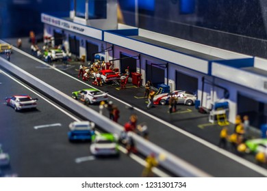 Grand Prix Pit Lane In Miniature