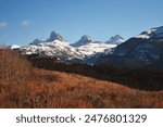 The Grand Teton mountain range from the Idaho side