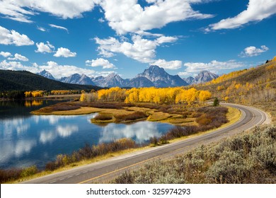 Grand Teton National Park In Autumn In Wyoming USA