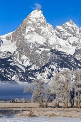 Grand Teton National Park In Jackson, Wyoming On A Cold December Day