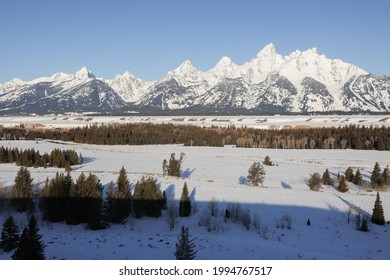 Grand Teton National Park Mountain Range Wyoming Winter Snow