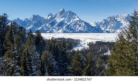 Grand Teton Range In Winter, Wyoming, USA