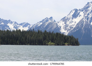 Grand Tetons From Jackson Lake By Joe C