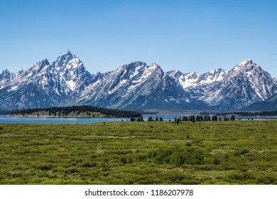 Grand Tetons Seen From Lake Jackson Lodge