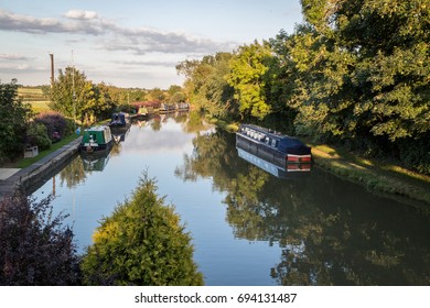 Grand Union canal on a summer evening sunset 