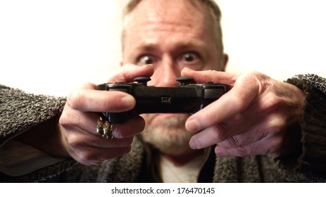 Grandad Plays The Playstation And Panics.