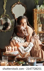 Granddaughter Celebrating Her Grandpa With Birthday