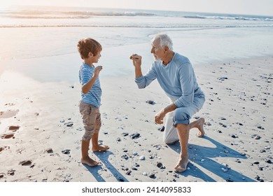 Grandfather and grandson on the beach - Powered by Shutterstock