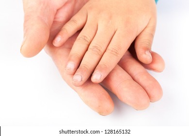 grandfather with kid hand together