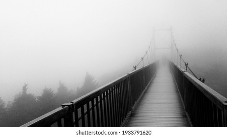 Grandfather Mountain Bridge on foggy day, North Carolina - Powered by Shutterstock