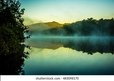 Grandfather Mountain Sunrise Reflections on Julian Price Lake in the Blue Ridge Mountains of Western North Carolina