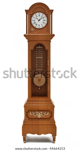 Grandfathers Clock On White Background Stock Photo (Edit Now) 44664253