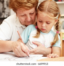 Grandma And Grand-daughter Painting