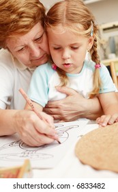 Grandma And Grand-daughter Painting