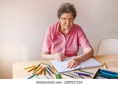 Grandmother Drawing Colored Pencils Stock Photo 2209517119 | Shutterstock