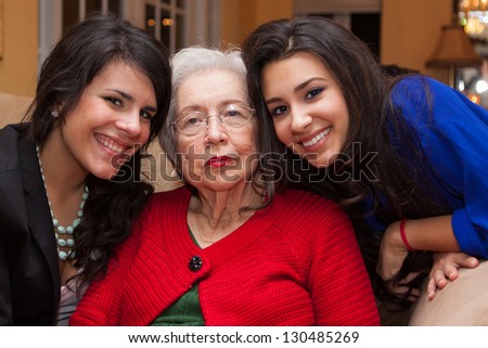 Similar – Female caretaker posing with elderly patient