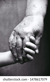 Grandmother Holding Grandson Hand Black White Stock Photo 1478617079 ...