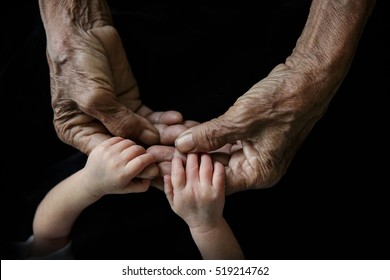 Grandmother Holding Hands Grandchild