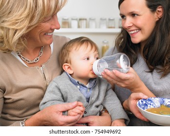 Grandmother, Mother And Baby Boy