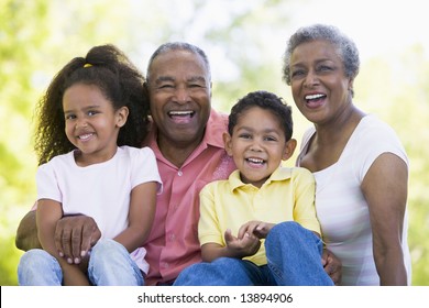 Grandparents Laughing With Grandchildren