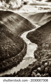 Grandview, Main Overlook, New River Gorge National Park And Preserve, Raleigh County, West Virginia, USA