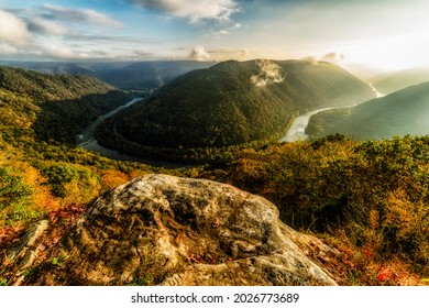 Grandview, Main Overlook On The New River Gorge National Park And Preserve, Raleigh County, West Virginia, USA