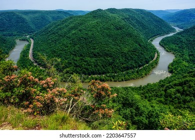 Grandview Overlook At The New River Gorge National Park And Preserve, Raleigh County, West Virginia, USA