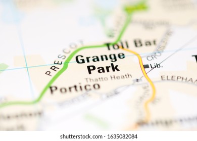 Grange Park On A Geographical Map Of UK