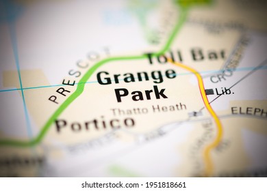 Grange Park On A Geographical Map Of UK