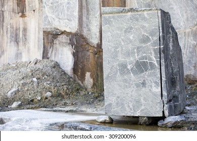 Granite Block  On A Mine Quarry