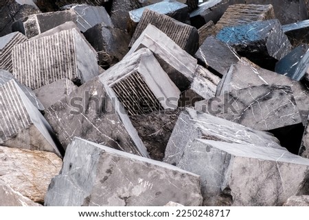 Granite blocks to act as breakwaters.