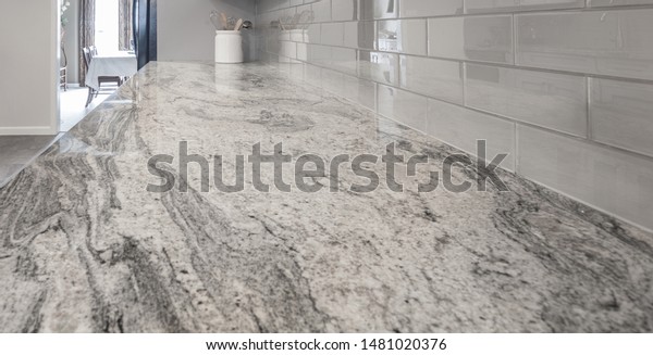 Granite Countertop White Grey Tones Grey Stock Photo Edit Now