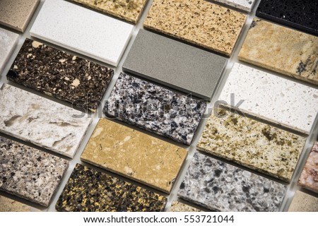 Granite countertops slabs made of natural stone - kitchen remodeling concept