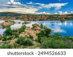 The granite dells of Watson Lake in Prescott Arizona