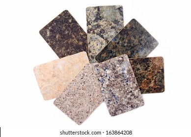 Granite Kitchen Worktop Samples Isolated On White