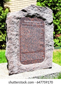 Granite Monument Commemorating The Mayflower Compact