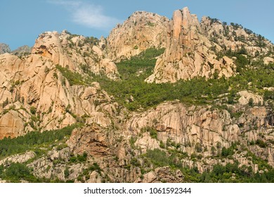 Granite Mountains Of The Bavella Massif. Alta Rocca, Corsica, France.