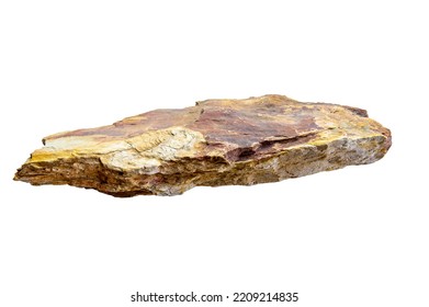 Granite Rock Isolated On White Background.