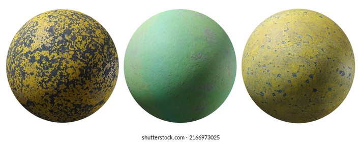 Granite, rock sphere or balls isolated on a white background. Decorative balls for design and decoration. Many uses! - Shutterstock ID 2166973025