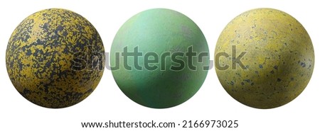 Granite, rock sphere or balls isolated on a white background. Decorative balls for design and decoration. Many uses!