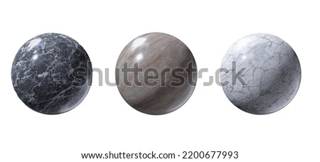 Granite, rock, wood sphere or balls isolated on a white background. Decorative balls for design and decoration. Many uses!