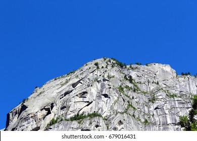 Granite Rocks Mountain Walls In An Alpine Valley (Val Di Mello Batholith) Italy