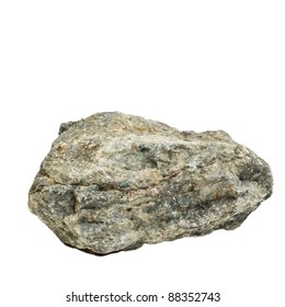 Granite Stone Isolated On White Isolate Rock Large Boulder Background (in My Portfolio Have More Photos Of Stones)