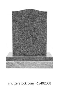 Granite Tombstone Isolated On White