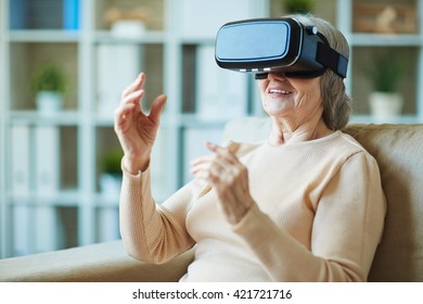 Granny with vr headset - Powered by Shutterstock