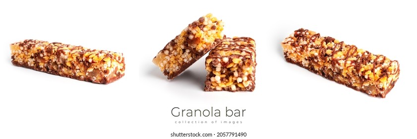 Granola bar isolated on white background. Muesli bar isolated. High quality photo - Powered by Shutterstock