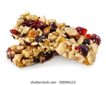 Granola Bar On White Background