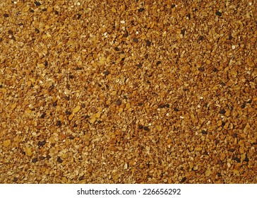 Granola Surface Texture Top View Close Up. Pattern Background